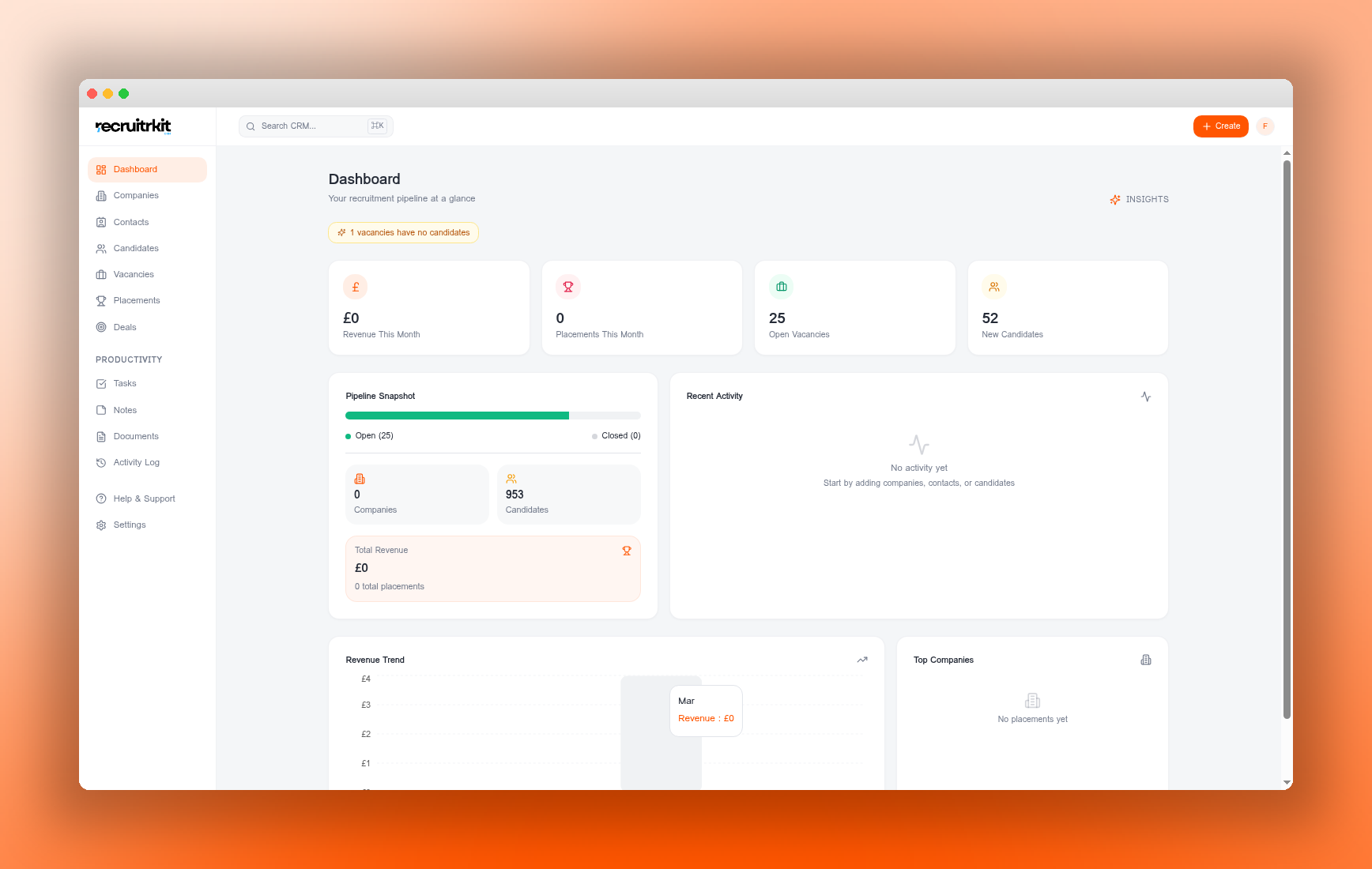 RecruitrKit CRM with client and candidate management